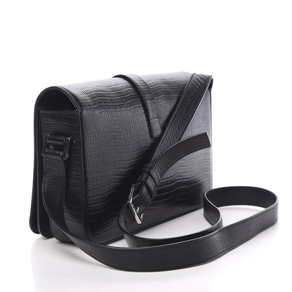 Saint Laurent Lizard Calfskin Embossed Classic Medium Monogram Universite Bag Black 2 of 8