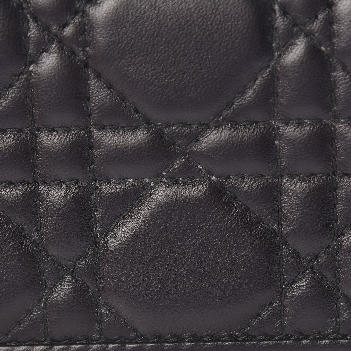 Lambskin Cannage Bi-Color Small Lady Dior Flap Card Holder Black Pink