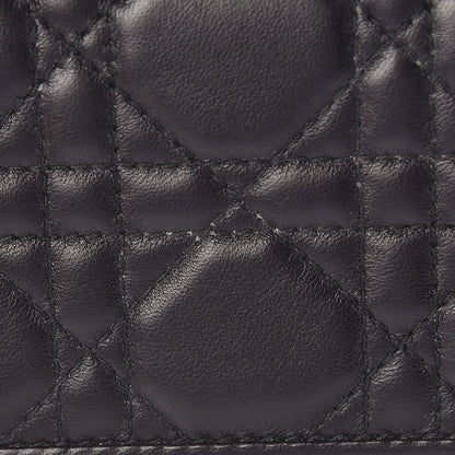 Christian Dior Lambskin Cannage Bi-Color Small Lady Dior Flap Card Holder Black Pink 8 of 8