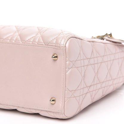 Christian Dior Pearly Lambskin Cannage Medium Lady Dior Lotus 9 of 14