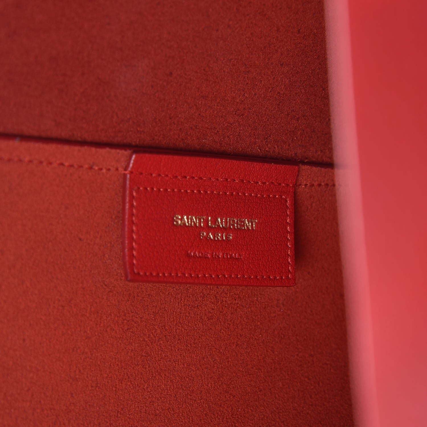 Saint Laurent Calfskin Large Shopping Tote Red 6 of 9