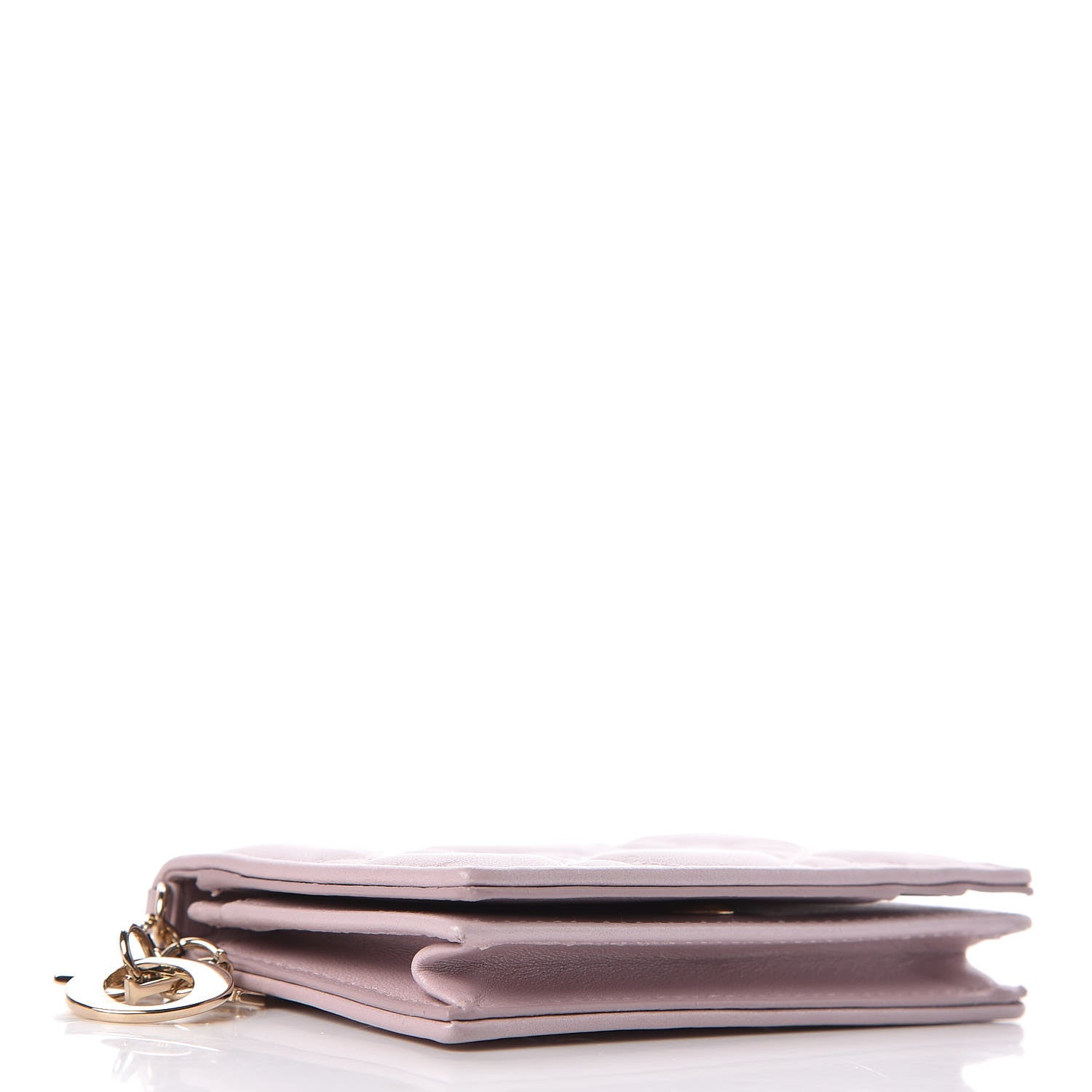 Christian Dior Lambskin Cannage Small Lady Dior Flap Card Holder Lotus 5 of 8