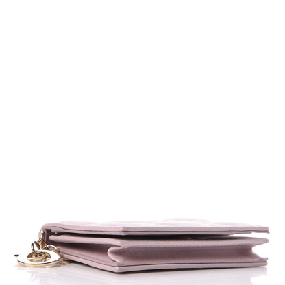 Christian Dior Lambskin Cannage Small Lady Dior Flap Card Holder Lotus 5 of 8