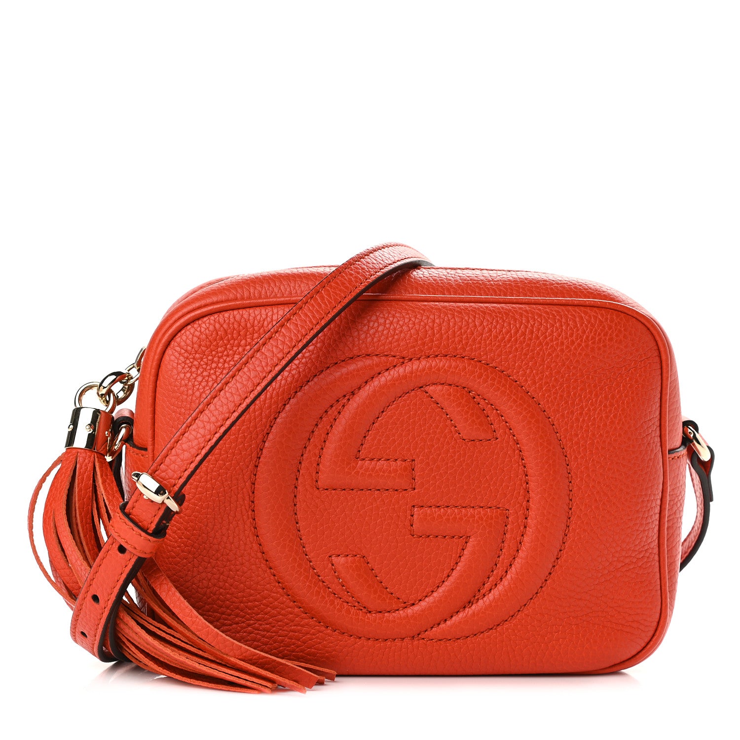 Gucci Pebbled Calfskin Small Soho Disco Bag Sun Orange 1 of 10