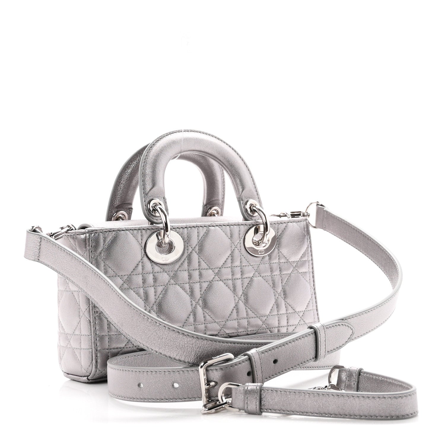 Christian Dior Metallic Lambskin Cannage Small Lady D-Joy 3 of 10