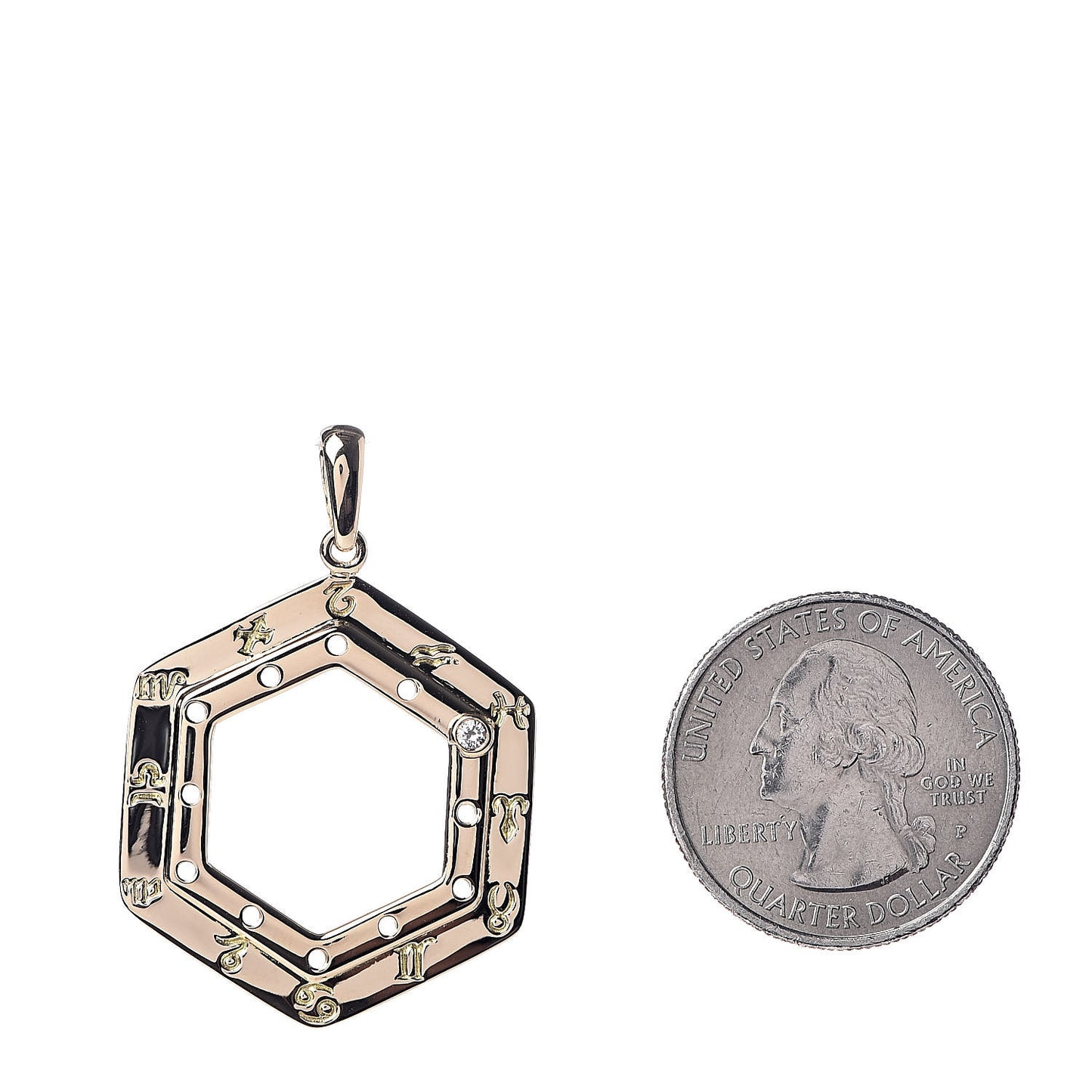 18K Yellow Gold Diamond Zodiac Pendant