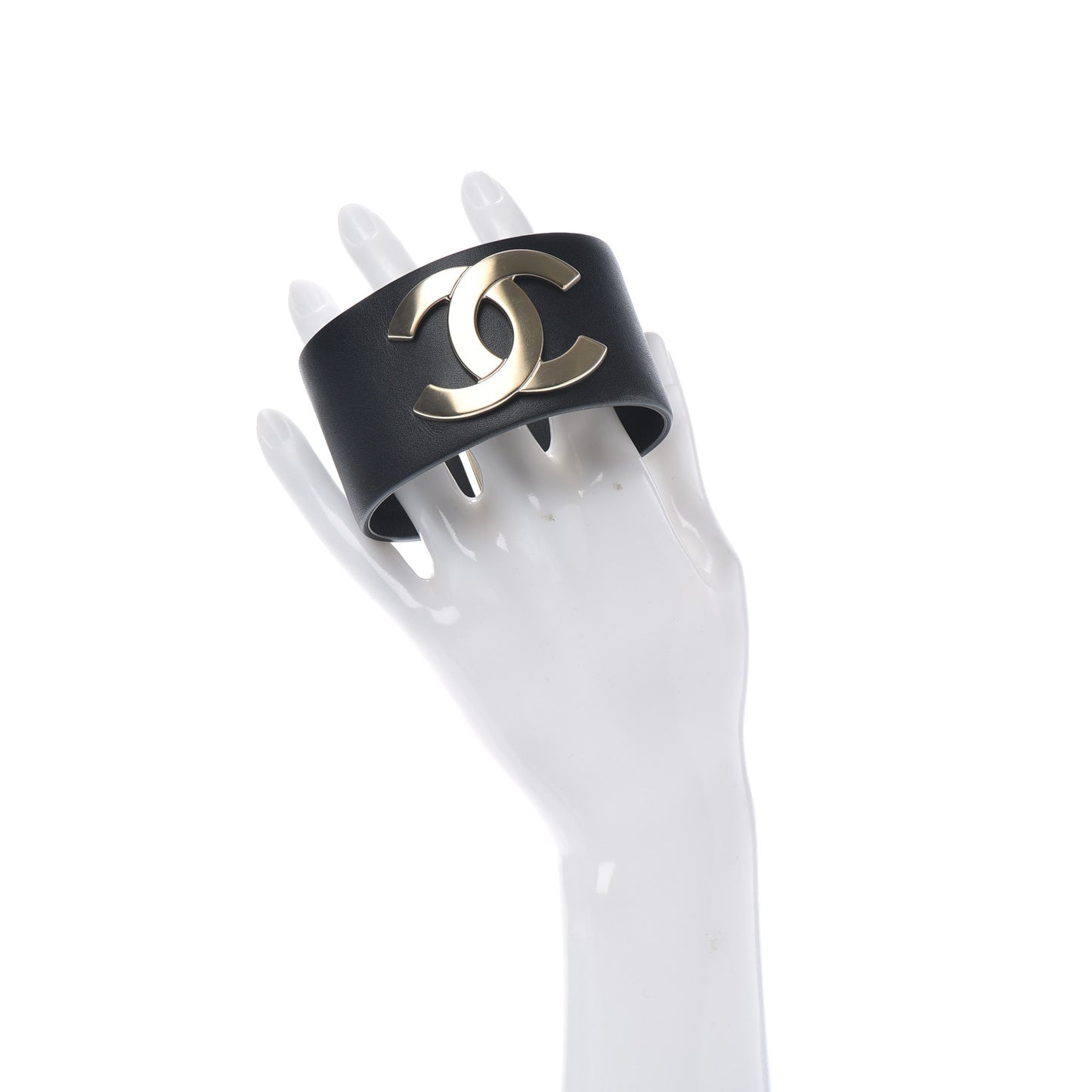 Calfskin CC Wide Cuff L Black