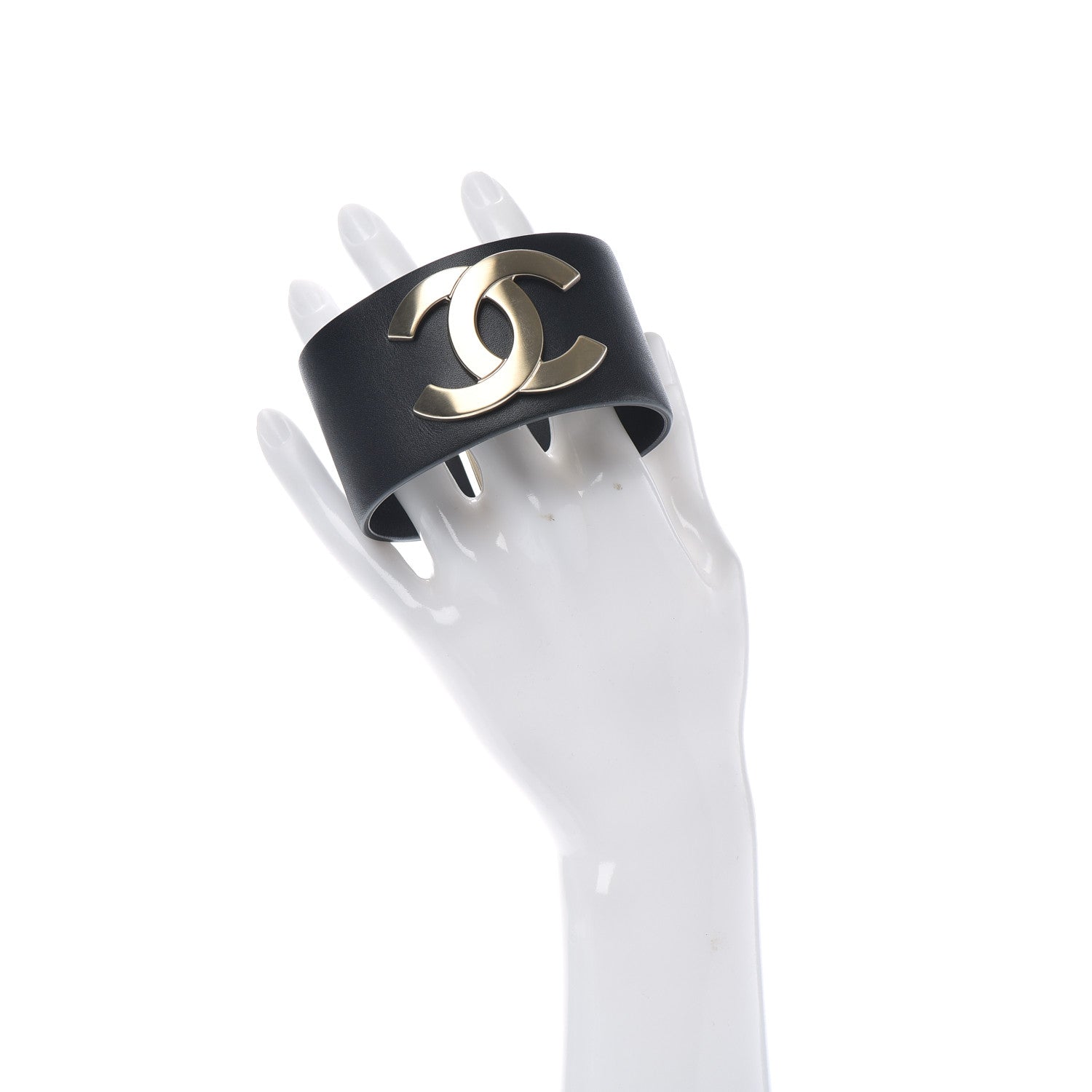 Chanel Calfskin CC Wide Cuff L Black 2 of 4