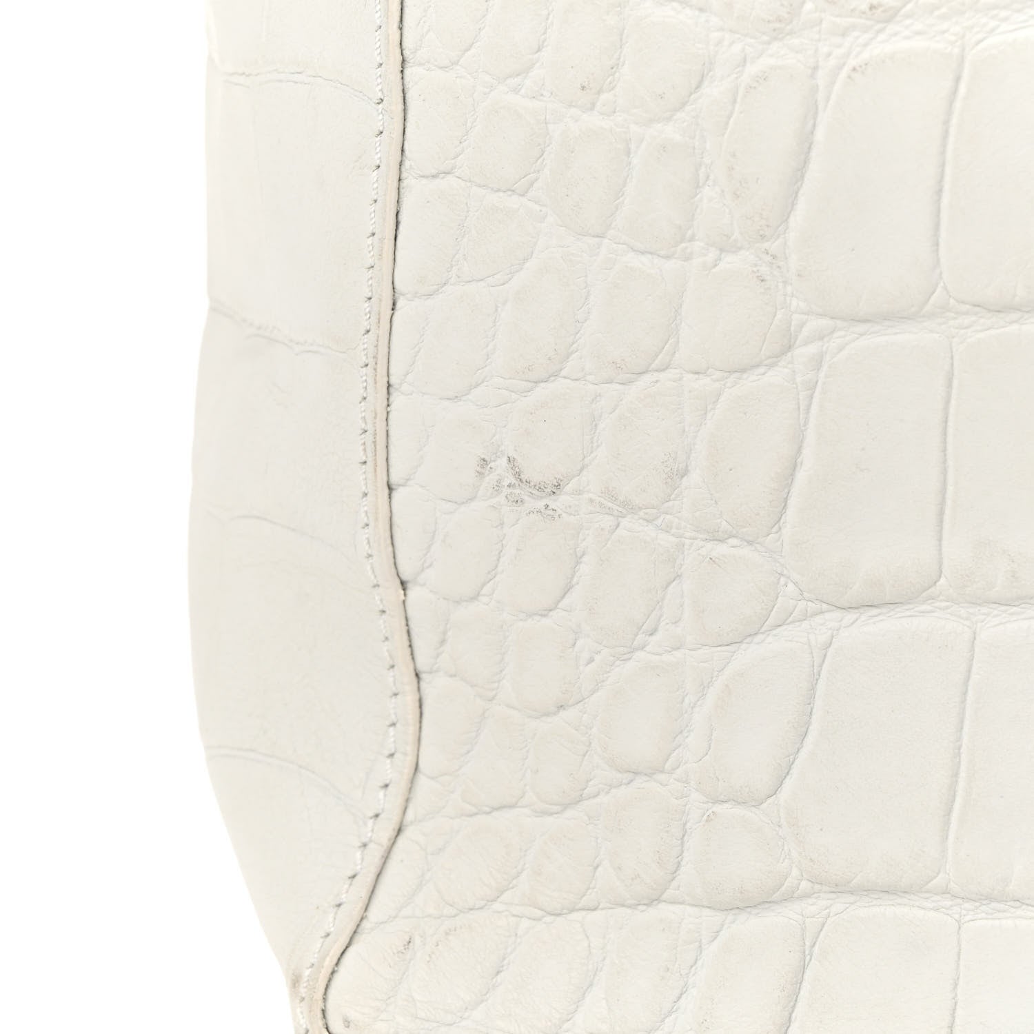 Alexander Wang Calfskin Crocodile Embossed Prisma Skeletal Tote White Silver Hardware 12 of 12