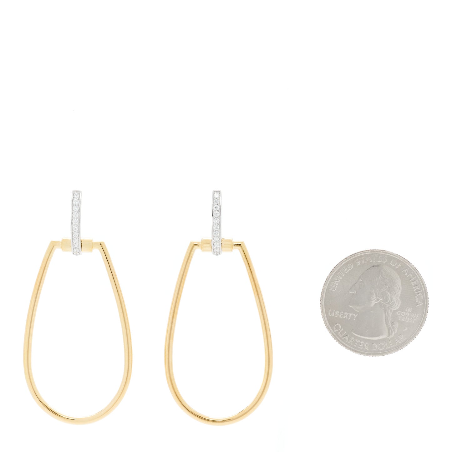 18K Yellow White Gold Diamond Classica Parisenne Drop Earrings