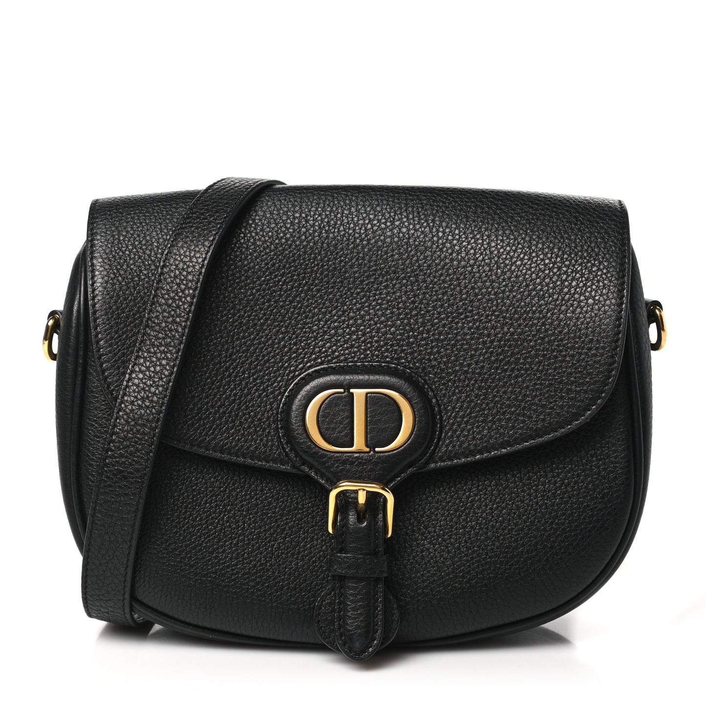 Grained Calfskin Medium Bobby Flap Black