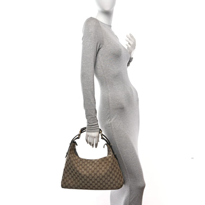 Gucci Monogram Medium Horsebit Chain Hobo Dark Brown 2 of 10