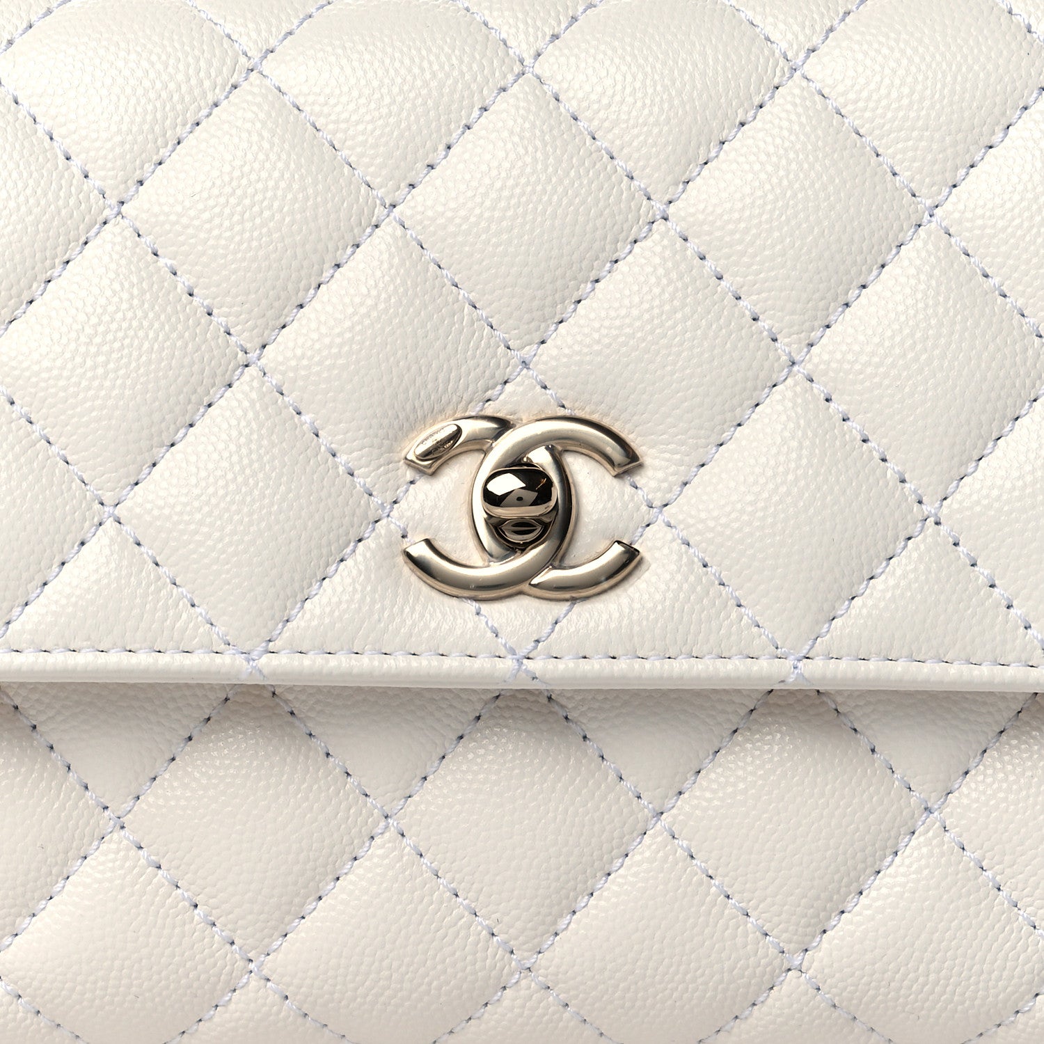 Chanel Caviar Quilted Mini Coco Handle Flap White 8 of 11