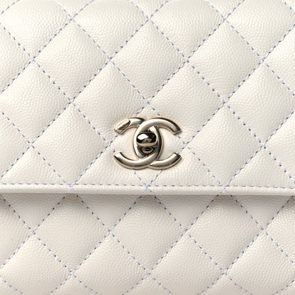 Chanel Caviar Quilted Mini Coco Handle Flap White 8 of 11