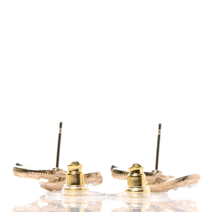 Chanel Pearl Crystal CC Earrings Gold 3 of 4