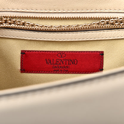 Valentino Garavani Vitello Medium Glam Lock Rockstud Flap Fuxia Fluo Light Ivory 8 of 9