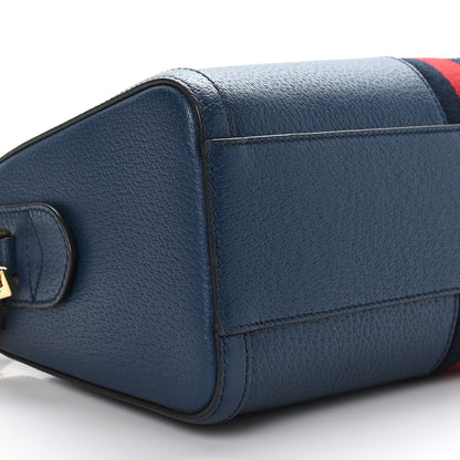 Gucci Textured Dollar Calfskin Web Medium Ophidia Boston Blue Agata 8 of 9