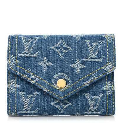Louis Vuitton Denim Monogram Jacquard Victorine Wallet Blue 1 of 8