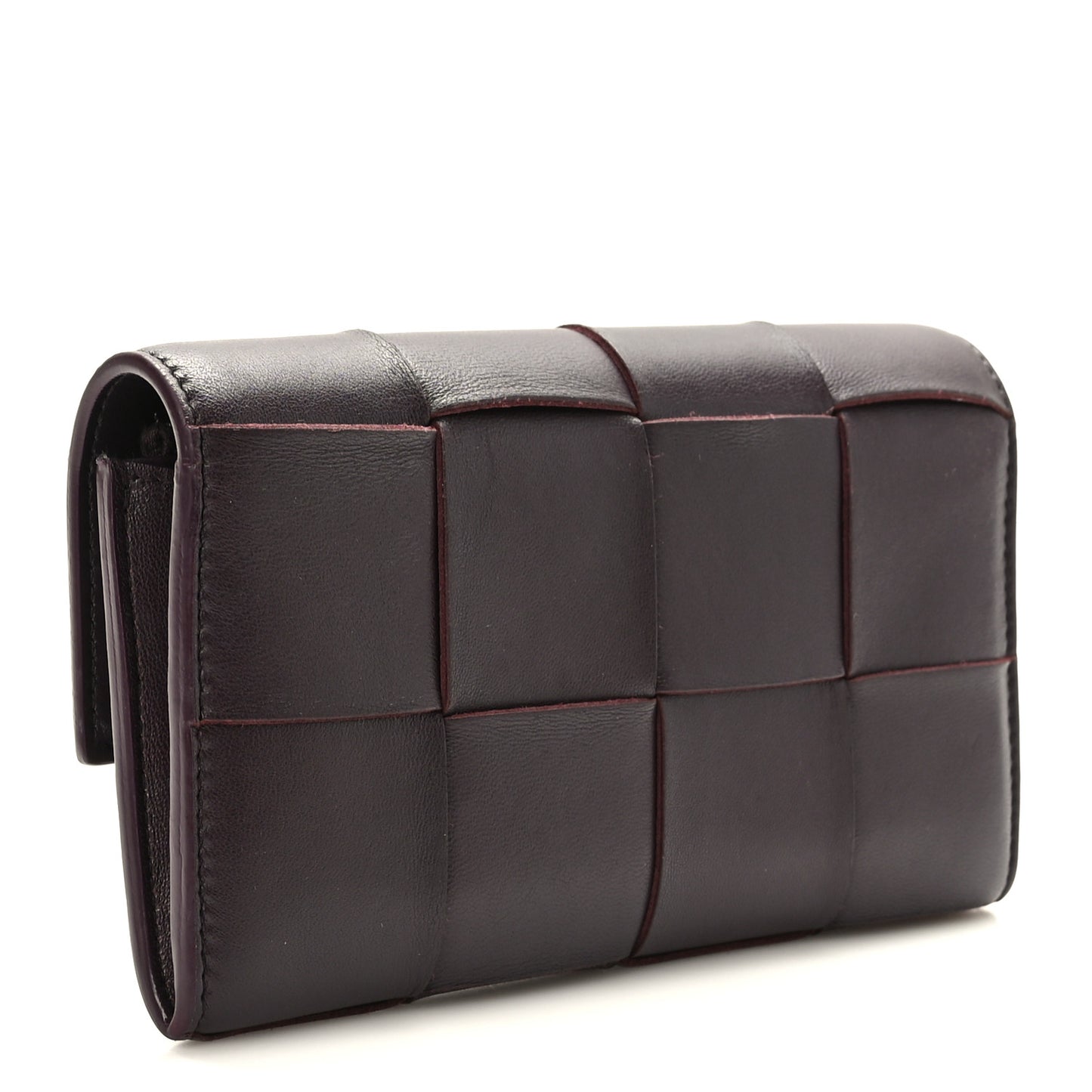 Nappa Maxi Intrecciato Continental Flap Wallet Grape