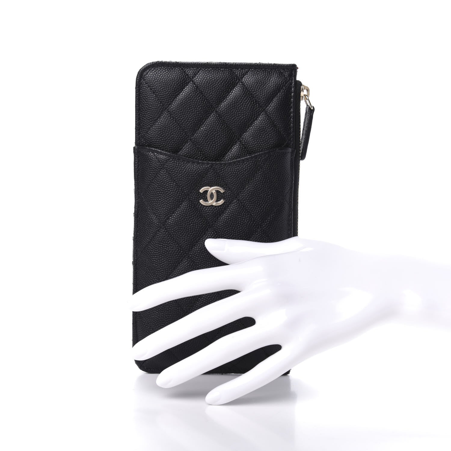 Chanel Caviar Quilted Classic Flat Wallet Pouch Black 2 of 8