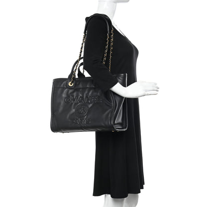 Chanel Calfskin Small Deauville Tote Black 2 of 12