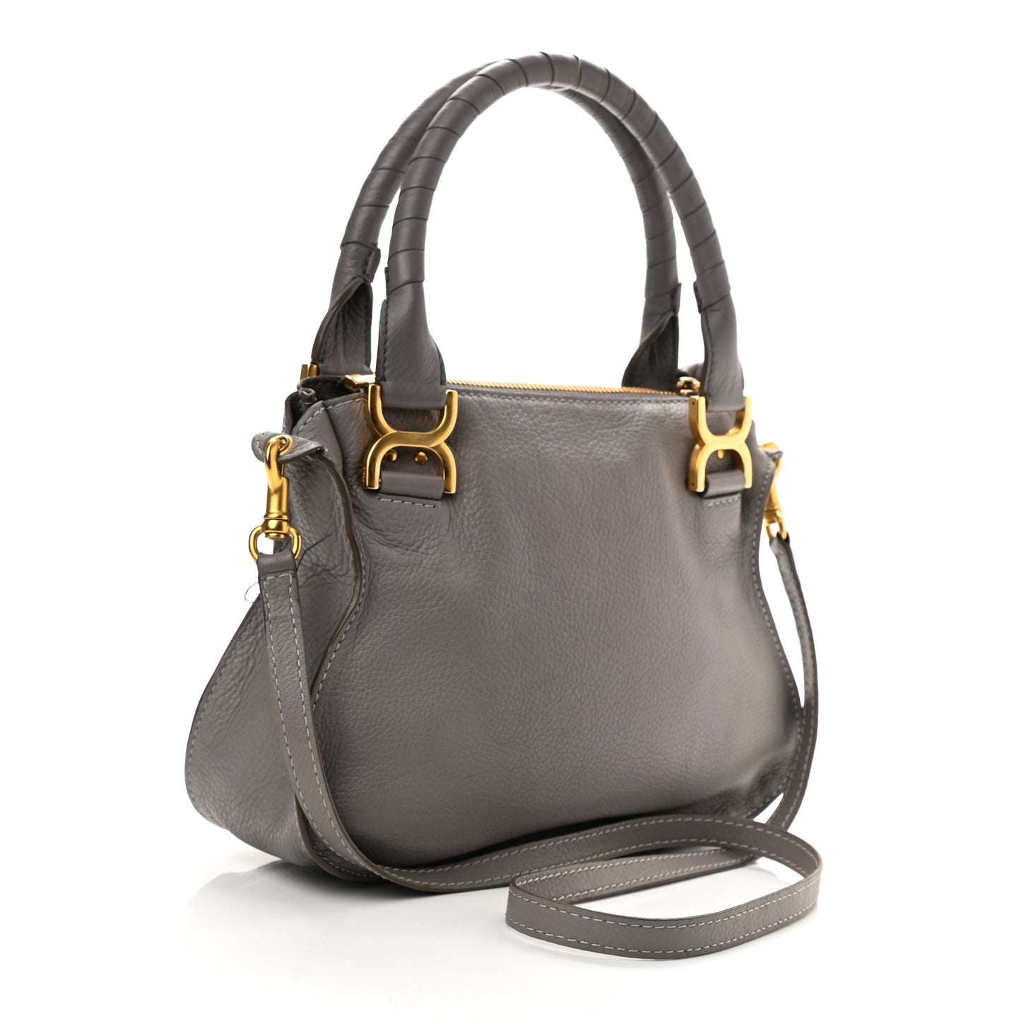 Calfskin Small Marcie Satchel Cashmere Grey
