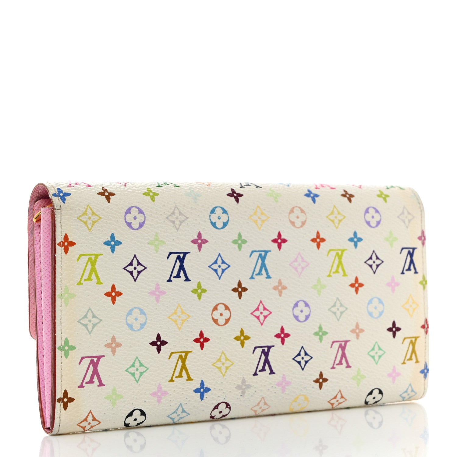 Louis Vuitton Monogram Multicolor Sarah Wallet White Litchi 3 of 10