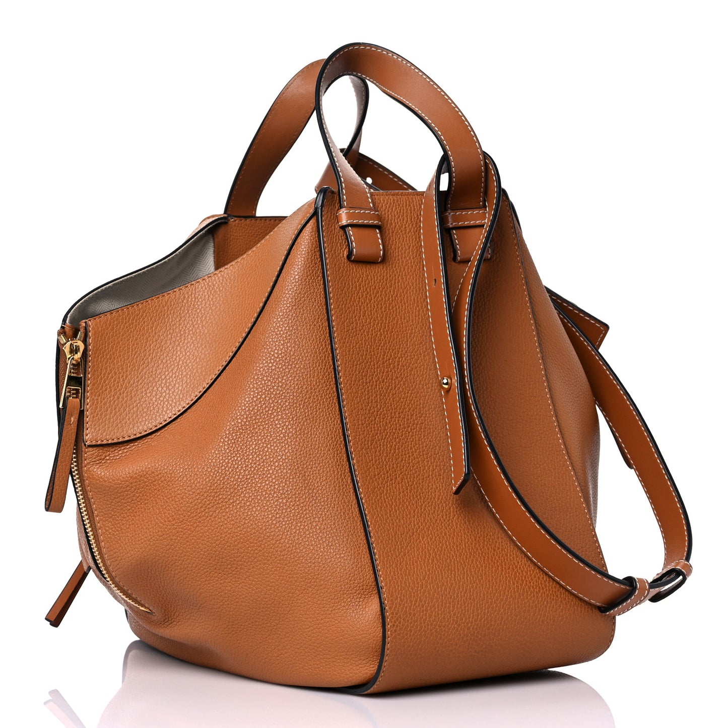 Calfskin Medium Hammock Shoulder Bag Light Caramel