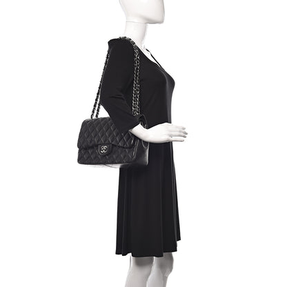 Chanel Lambskin Quilted Jumbo Double Flap Black 2 of 26