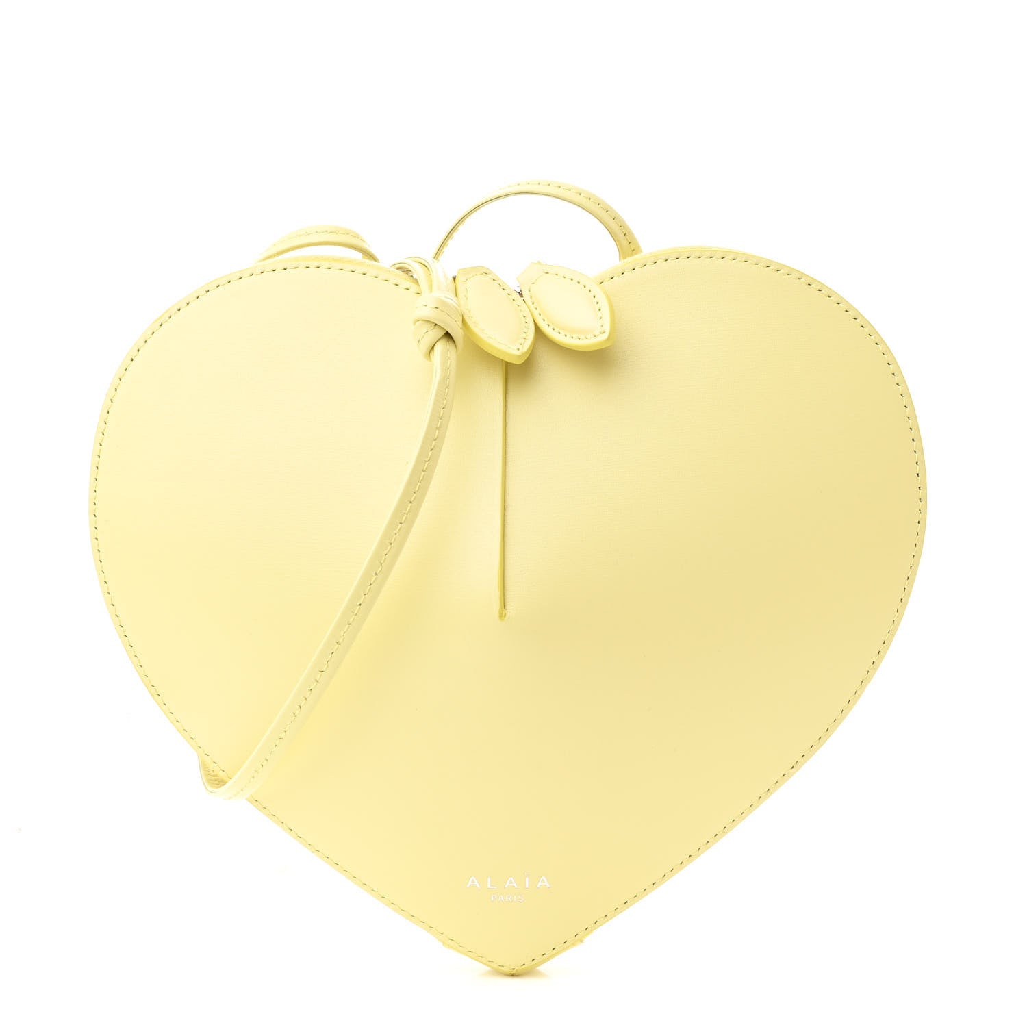 ALAIA Calfskin Le Coeur Bag Jaune Pale