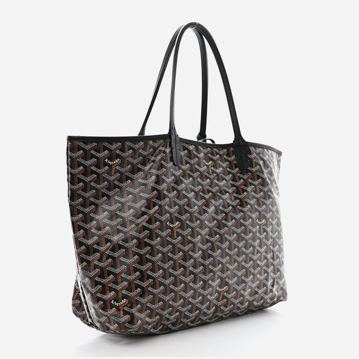 Fake Goyard Saint Louis Tote in Black in the PM size by FASHIONPHILE