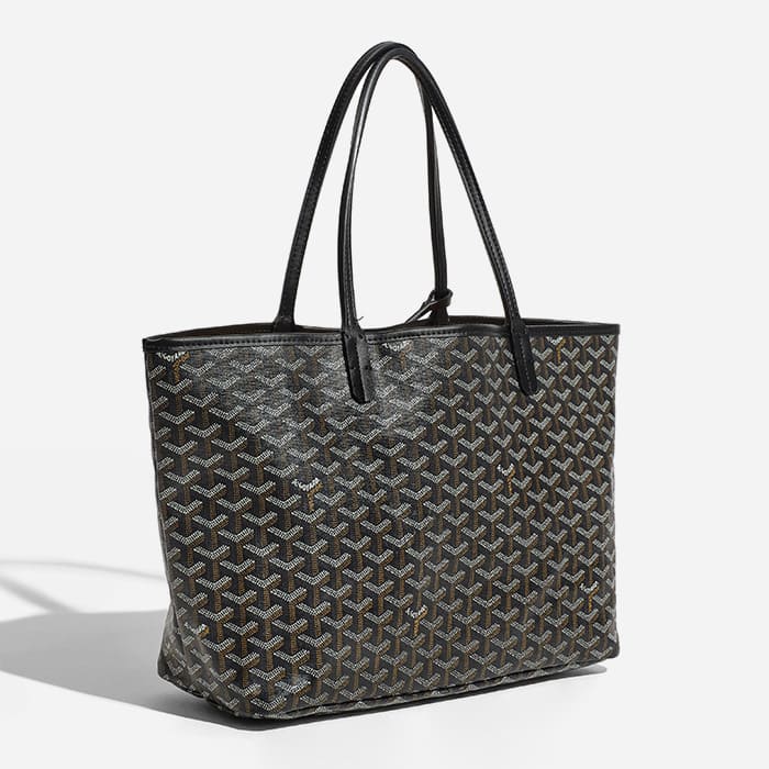 Authentic Goyard Saint Louis Tote in Black in the PM size by FASHIONPHILE
