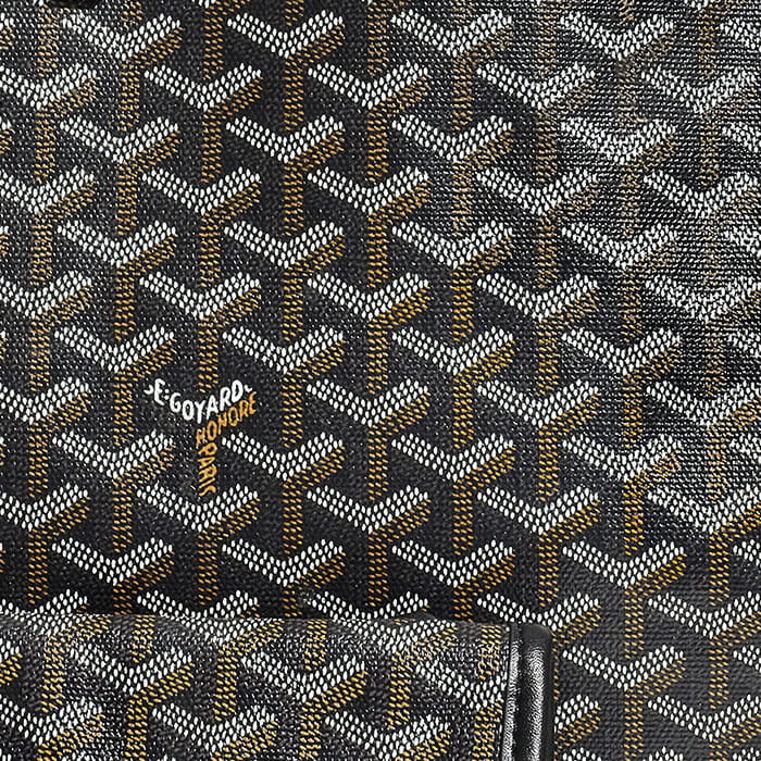 Close up image of a fake Goyard Goyardine Saint Louis Tote in Black by FASHIONPHILE