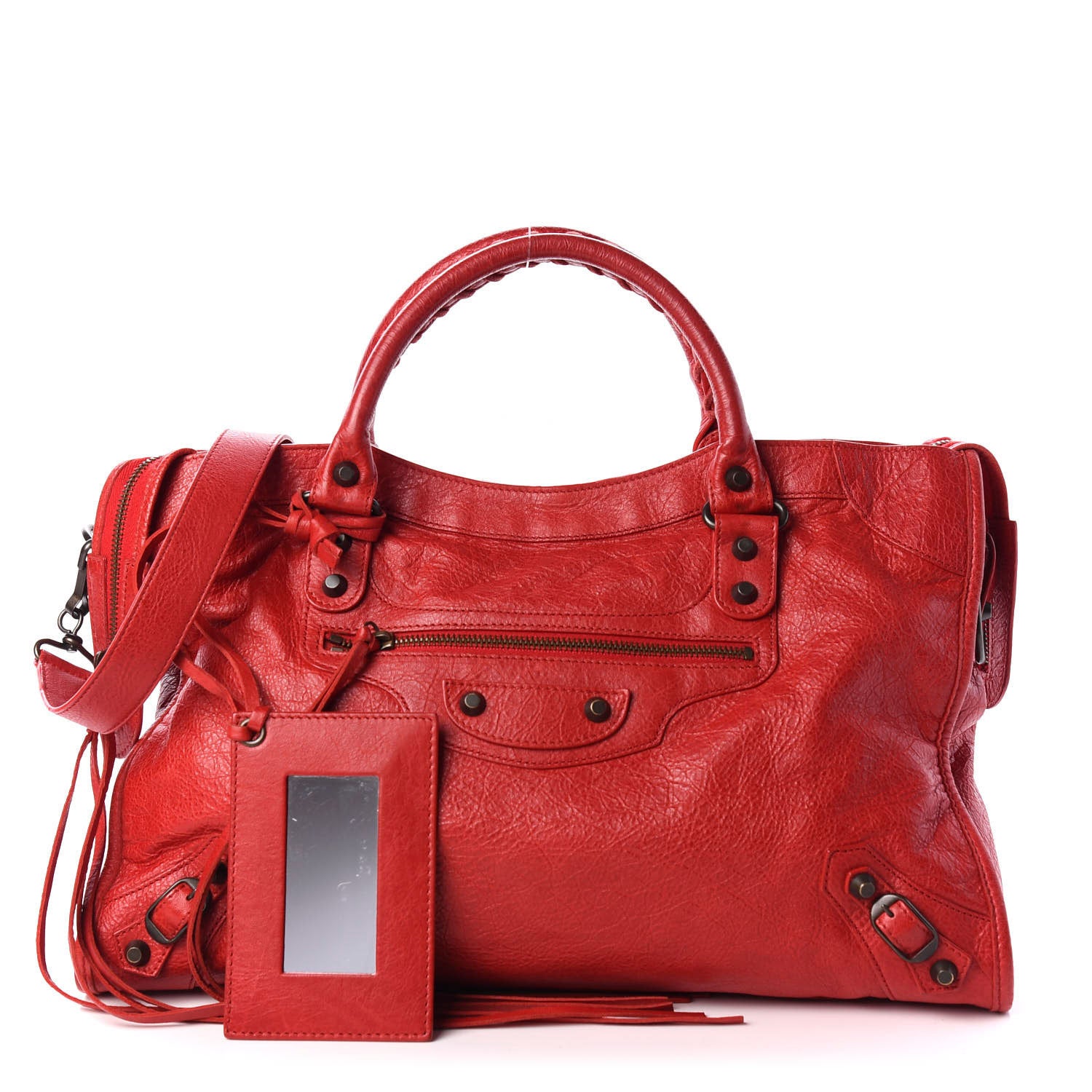 Balenciaga Agneau Classic Hardware City Rouge Coquelicot