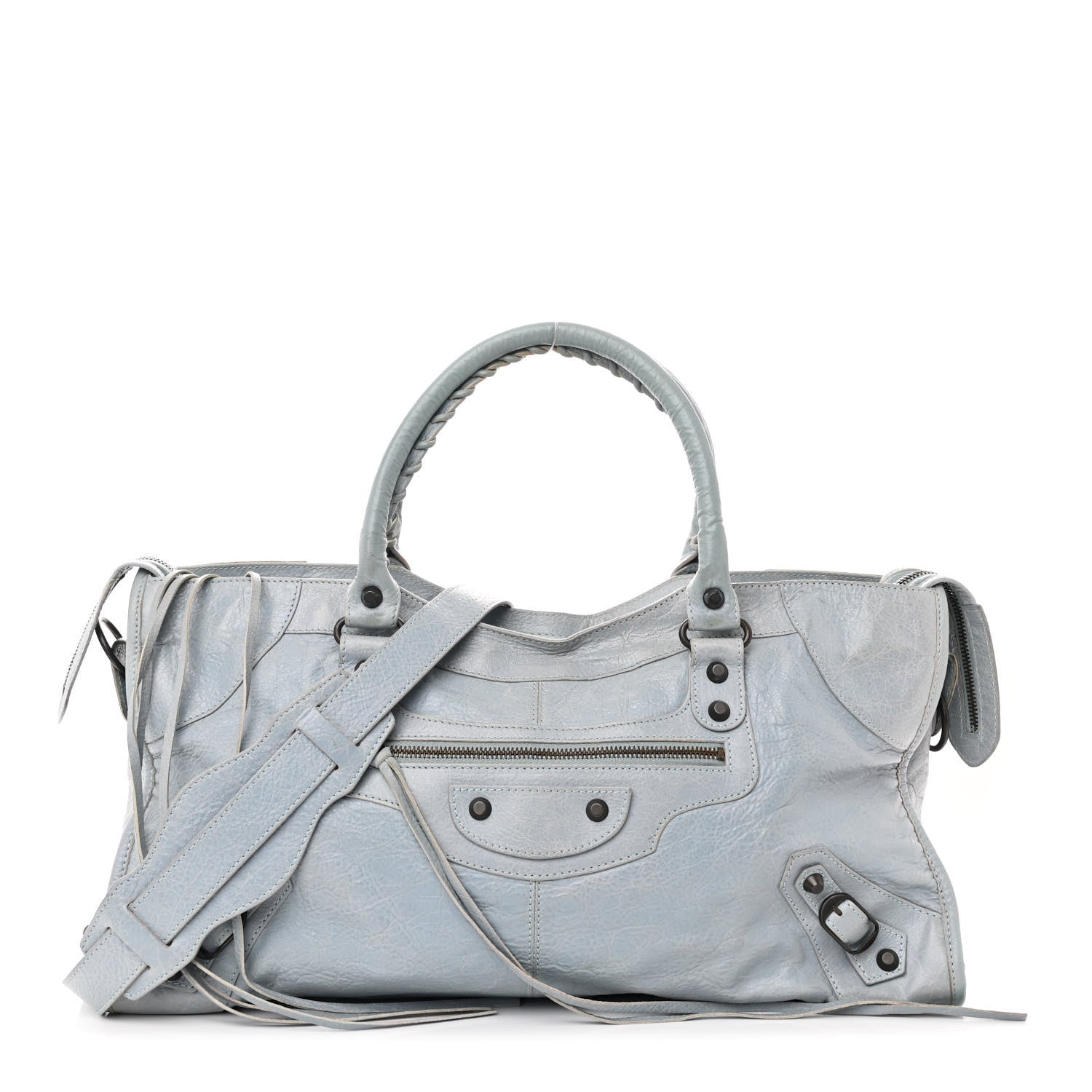 Balenciaga Agneau Classic Hardware Part Time Bleu Acier Ciel
