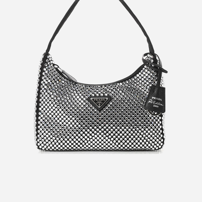 Prada Satin Crystal Mini Re-Edition Bag