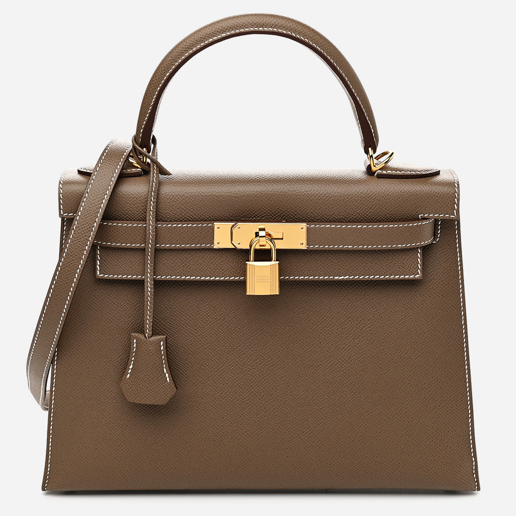 product image of HERMES Epsom Kelly Sellier 28 Etoupe at FASHIONPHILE