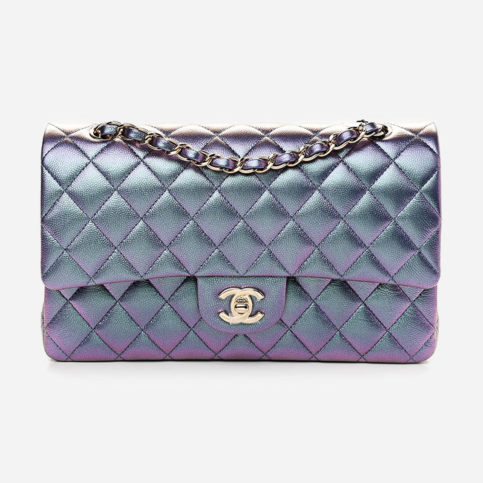product image of Chanel Iridescent double flap 22P in Blue FASHIONPHILE
