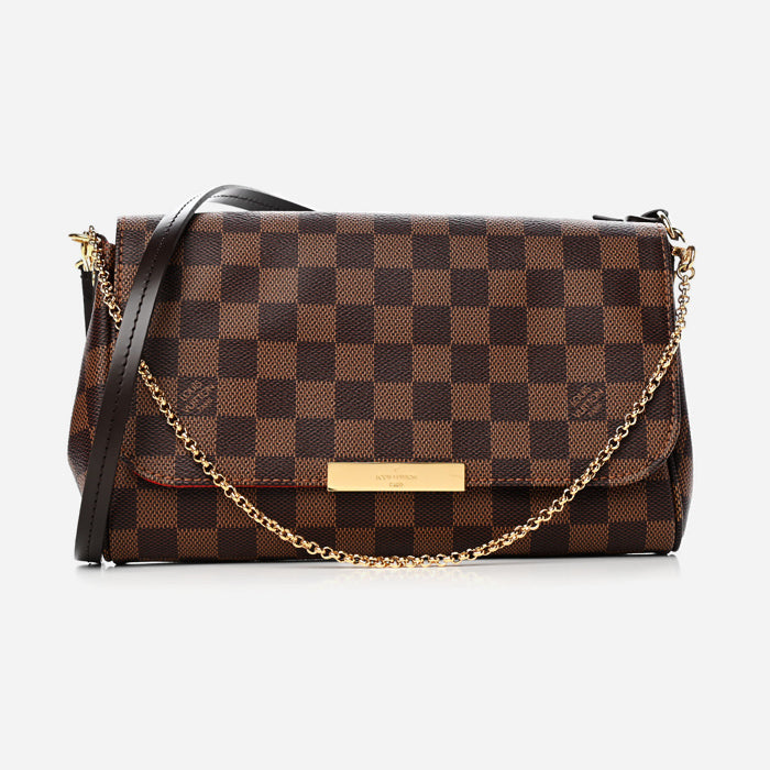 product image of louis vuitton damier ebene favorite mm bag FASHIONPHILE