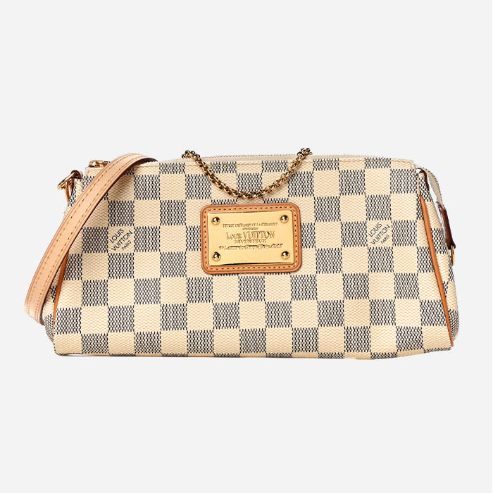 product image of louis vuitton damier azur eva clutch FASHIONPHILE
