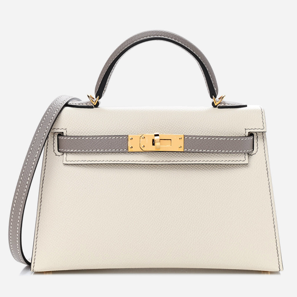 product image of HERMES Epsom Horseshoe Mini Kelly Sellier 20 Nata Etoupe at FASHIONPHILE