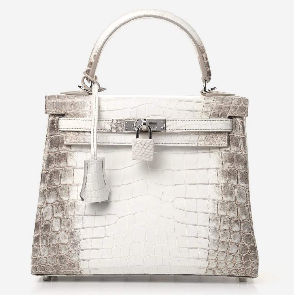 product image of HERMES Matte Niloticus Crocodile Himalaya Kelly Retourne 25 White at FASHIONPHILE