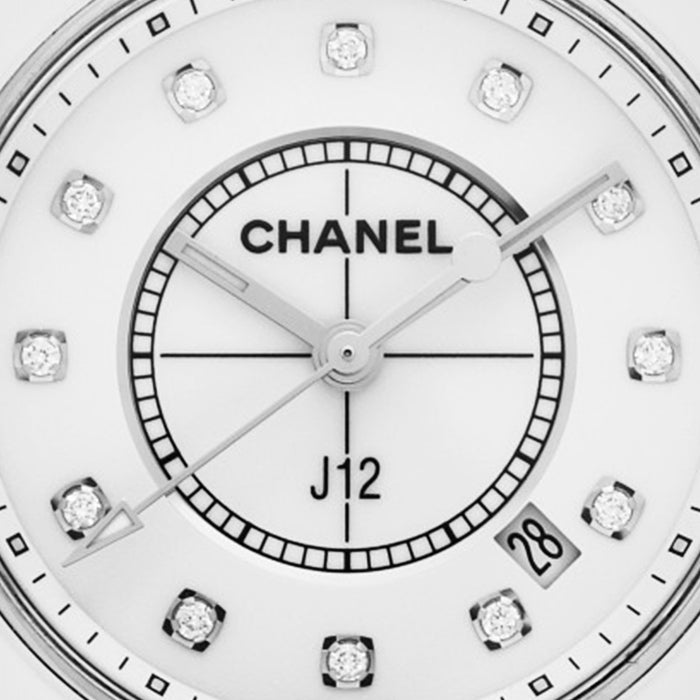 studio image of authentic Chanel J12 watch FASHIONPHILE