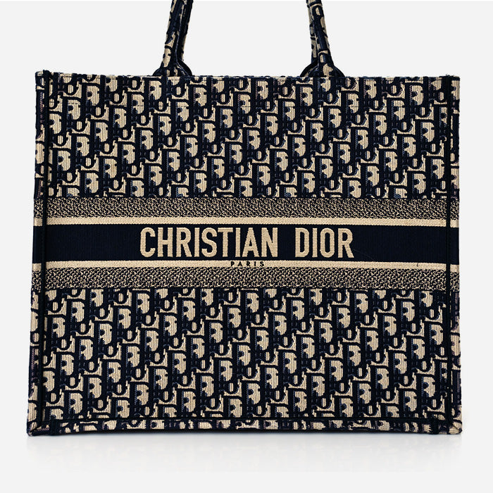 product image of CHRISTIAN DIOR Oblique Book Tote Blue Multicolor FASHIONPHILE