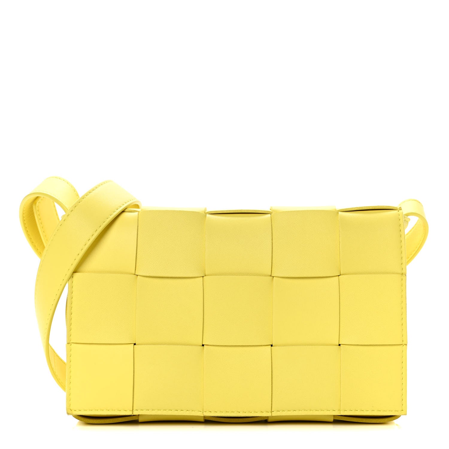Bottega Veneta Nappa Maxi Intreccio Cassette Bag in Lemonade