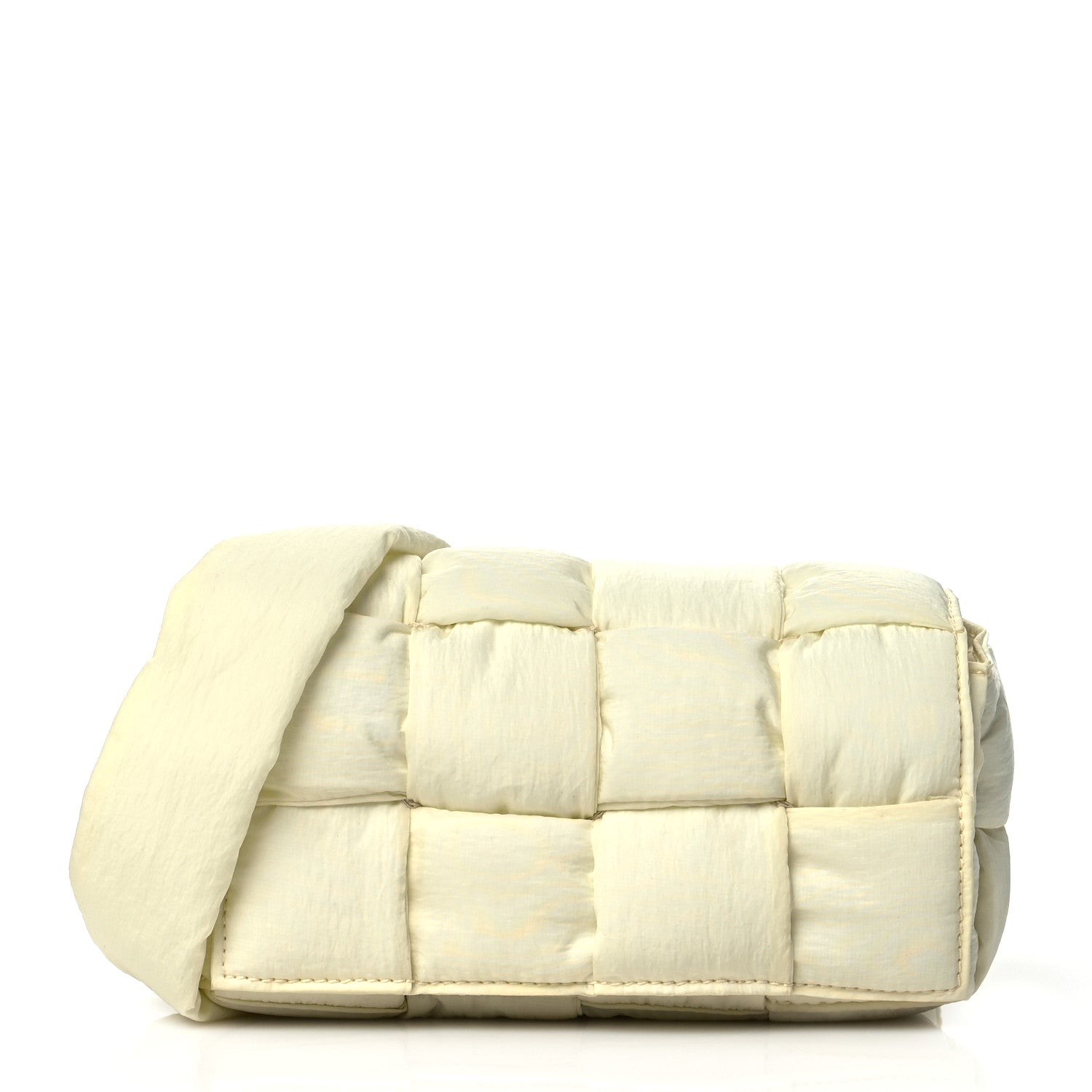 Bottega Veneta Nylon Intrecciato Padded Tech Mini Cassette Belt Bag in Zest Washed