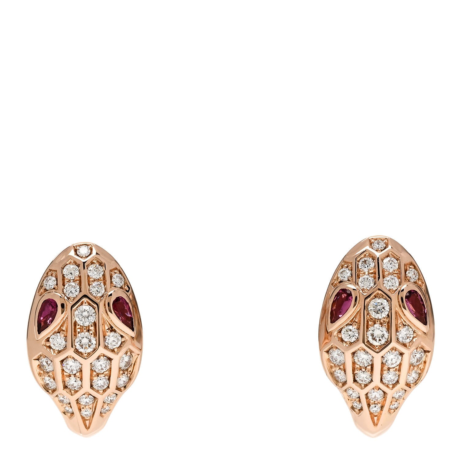 Bulgari 18K Rose Gold Diamond Tourmaline Serpenti Seduttori Earrings
