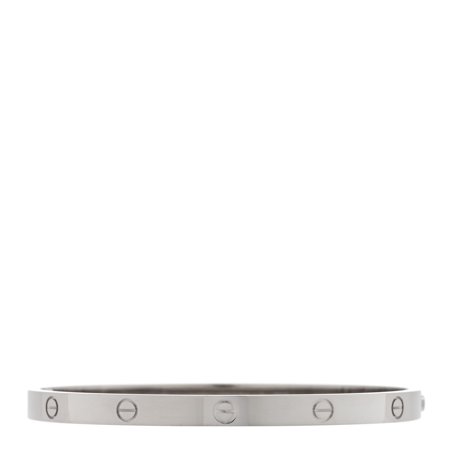 Cartier 18K White Gold Medium LOVE Bracelet 18_New Closure