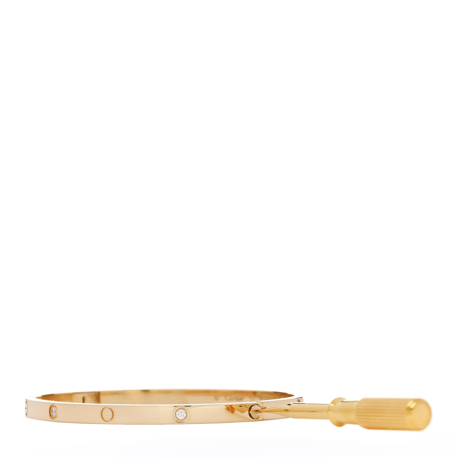 Cartier 18K Yellow Gold 6 Diamond Small LOVE Bracelet 17_New Closure