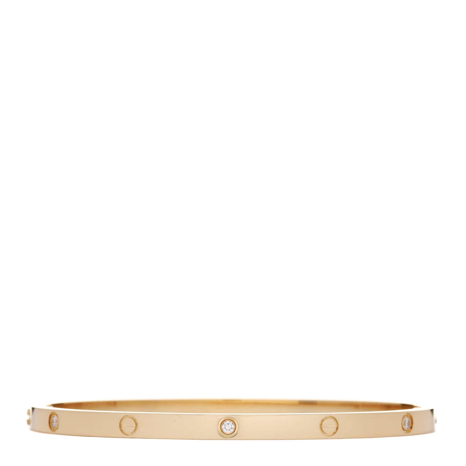 Cartier 18K Yellow Gold 6 Diamond Small LOVE Bracelet 17_New Closure_Full